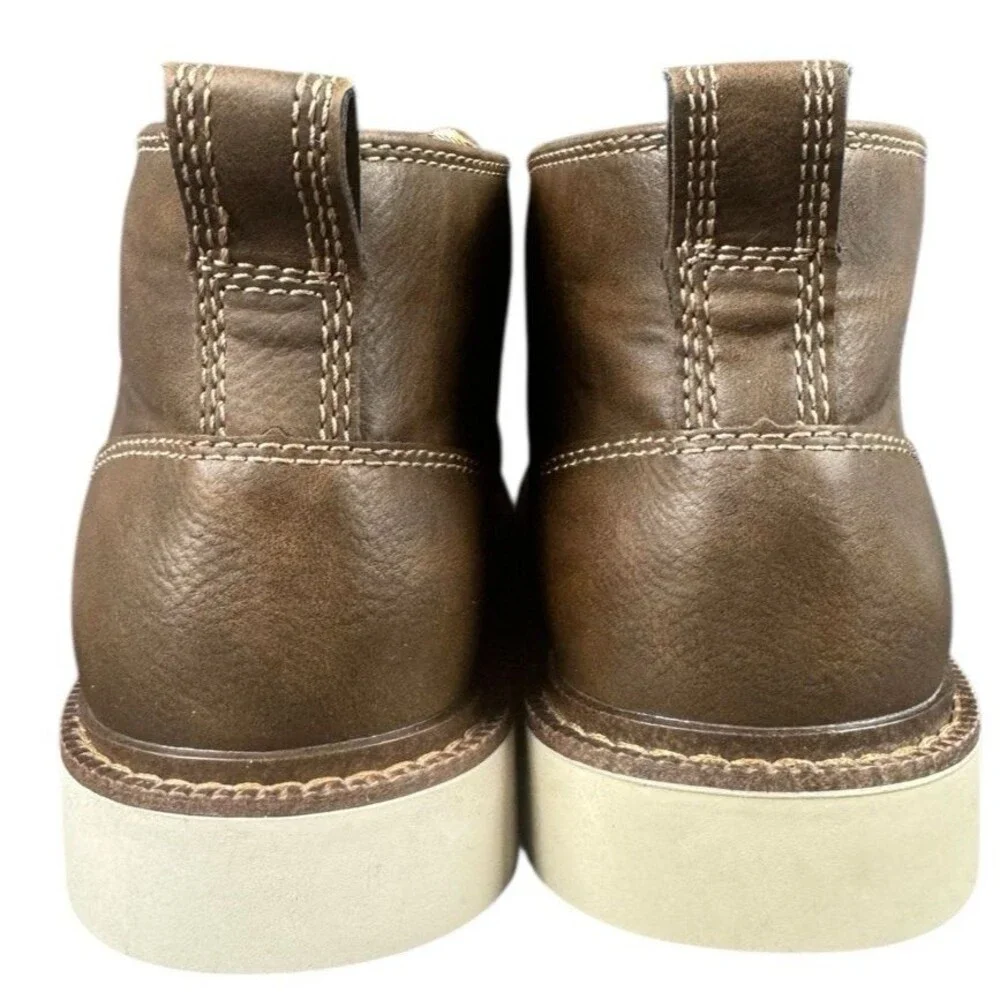 Buffalo David Bitton Metcalf Boots Size 8 Brown Leather Lace-Up Casual Ankle New